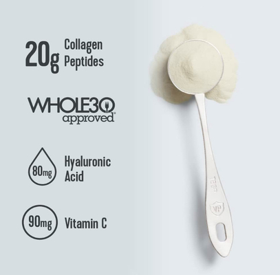 OEM Cung cấp Bột Collagen Peptide với Axit Hyaluronic và Vitamin C Không có hương vị 20 oz 10 oz