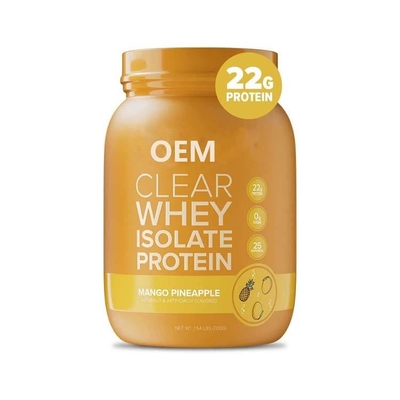 Bán nóng OEM Clear Whey Isolate Protein Powder Zero Lactose Zero Sugar Hương vị xoài dứa thân thiện với Keto