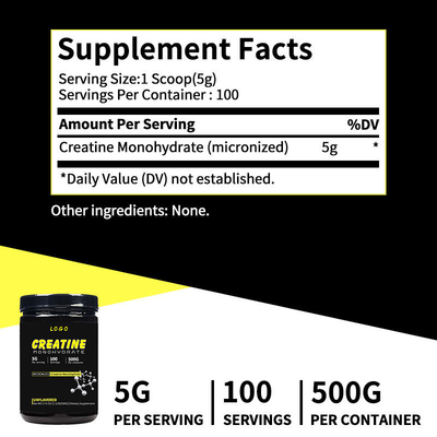 Thực phẩm OEM Thực phẩm bổ sung creatine monohydrate 500g bột whey creatine monohydrate