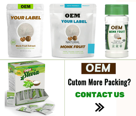 Zero Calorie OEM Powder Blend Chất làm ngọt Monk Fruit Extract Stevia Erythritol Powder