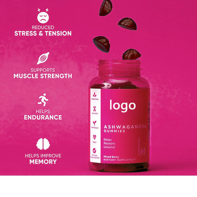 Bán buôn OEM Viên nang ashwagandha hữu cơ kẹo dẻo ashwagandha thuần chay