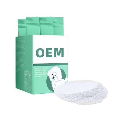 Pet Health OEM Thực phẩm bổ sung dinh dưỡng Chăm sóc sâu Tóc bóng rùa Bột trứng cá Collagen Biotin