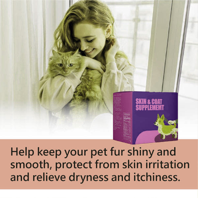 Pet Health OEM Thực phẩm bổ sung dinh dưỡng Chăm sóc sâu Tóc bóng rùa Bột trứng cá Collagen Biotin