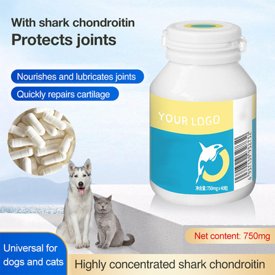 750mg / Pc Bổ sung dinh dưỡng cho thú cưng Viên nang Chondroitin cá mập nồng độ cao OEM