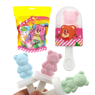 Kẹo ép đóng túi Teddy Bear Lollipop / Bear Tablet Lollipop Candy OEM