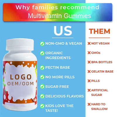 Kẹo dẻo tổng hợp không đường dành cho trẻ em Kẹo dẻo có thể nhai được Men vi sinh Biotin Vitamin A C D E B Kẽm