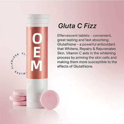 Thuốc làm trắng da OEM Nhãn hiệu riêng Glutathione Vitamin C Viên sủi cho chế độ ăn kiêng chống oxy hóa
