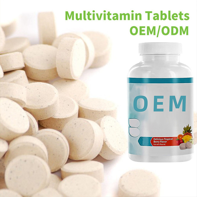 Cấp thực phẩm OEM Thuốc sức khỏe Viên nén vitamin tổng hợp có thể nhai được