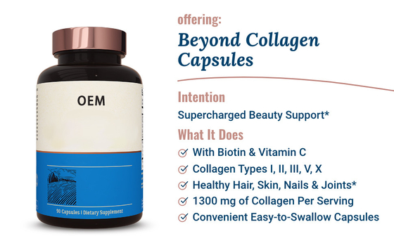 Chăm sóc da OEM Pills Face Collagen Vitamin C Viên nang Chống lão hóa