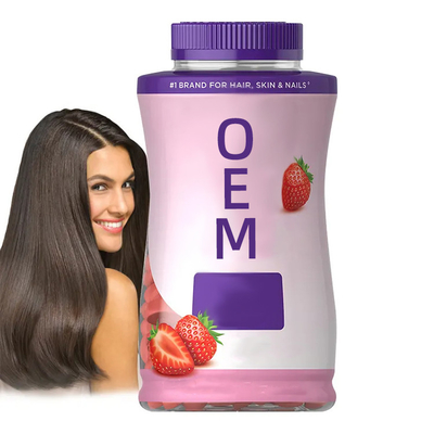Sắt tóc Dâu tây Vitamin Gummies Custom Private Label